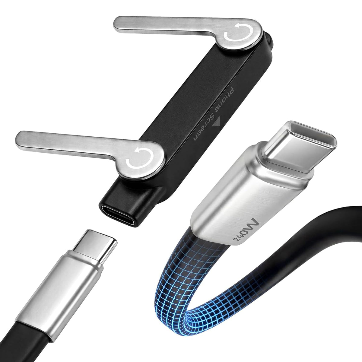 Fast Charging Cable with Detachable Stand | USB-C & Lightning