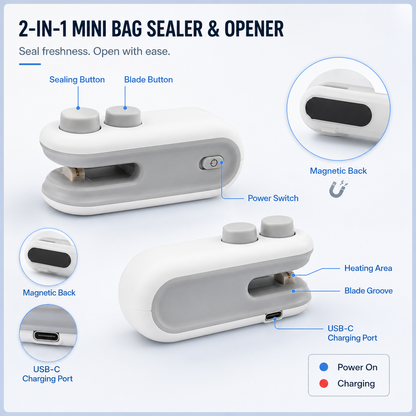 Rechargeable 2-in-1 Bag Sealer & Opener VIP