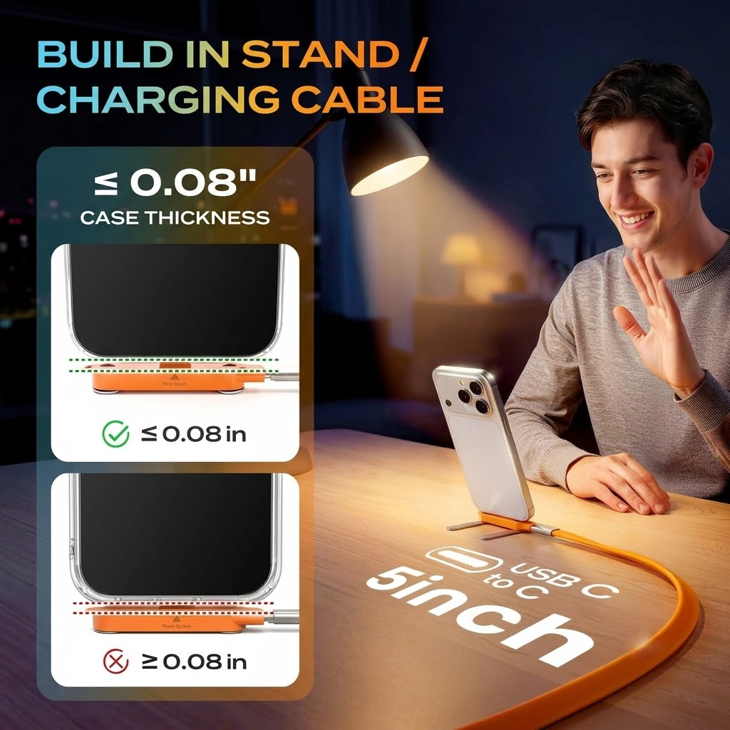 Type-C Fast Charging Cable With Detachable Stand VIP