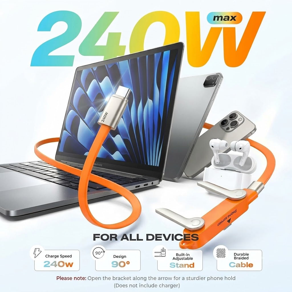 Type-C Fast Charging Cable With Detachable Stand VIP