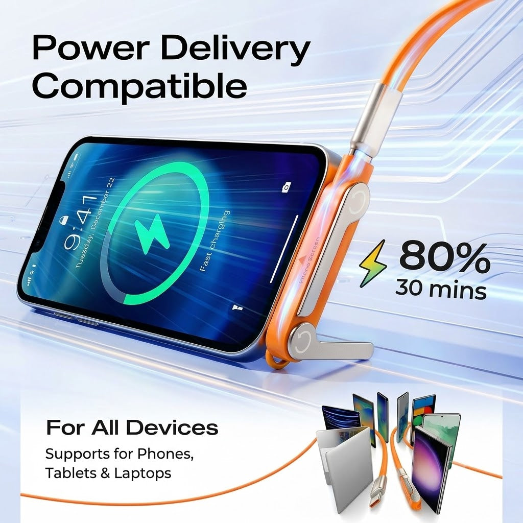 Type-C Fast Charging Cable With Detachable Stand VIP