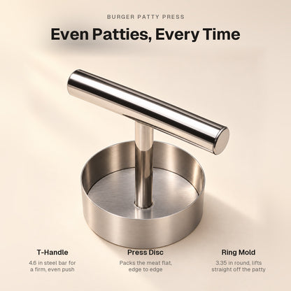 Stainless Steel Burger Patty Press