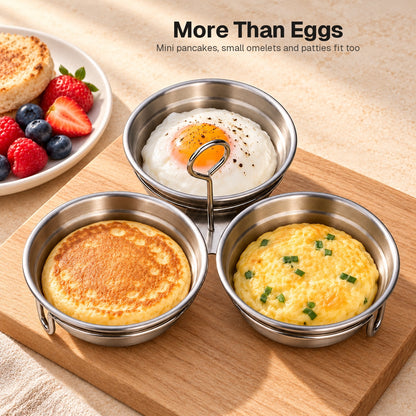Stainless Steel 3-Cup Egg Poacher
