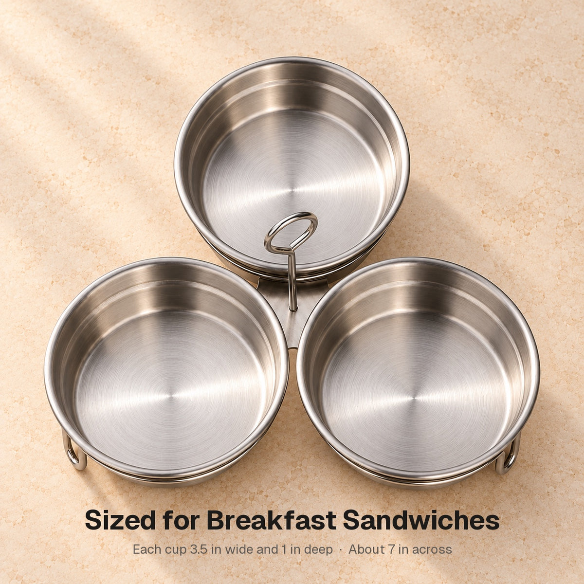 Stainless Steel 3-Cup Egg Poacher