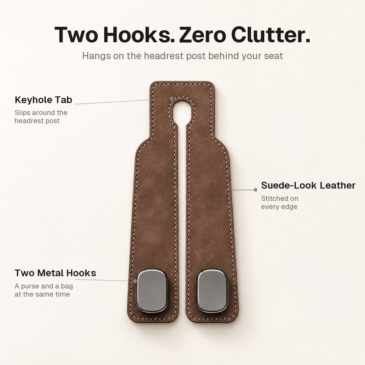 Dual-Hook Car Seat Back Organizer